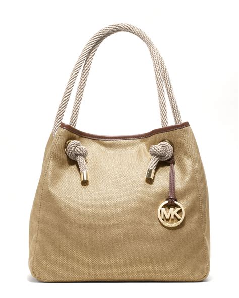 michael kors marina striped canvas grab bag|Michael Michael Kors Marina Grab Bag Canvas .